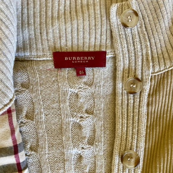 Burberry beige unisex bomber jacket corduroy and cable wool + plaid size 46 (M) - Picture 2 of 12